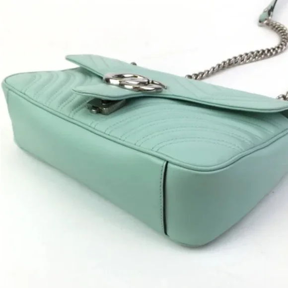 GUCCI GG Marmont Matelasse Leather Crossbody Bag Seafoam with original dustbag - Picture 9 of 15
